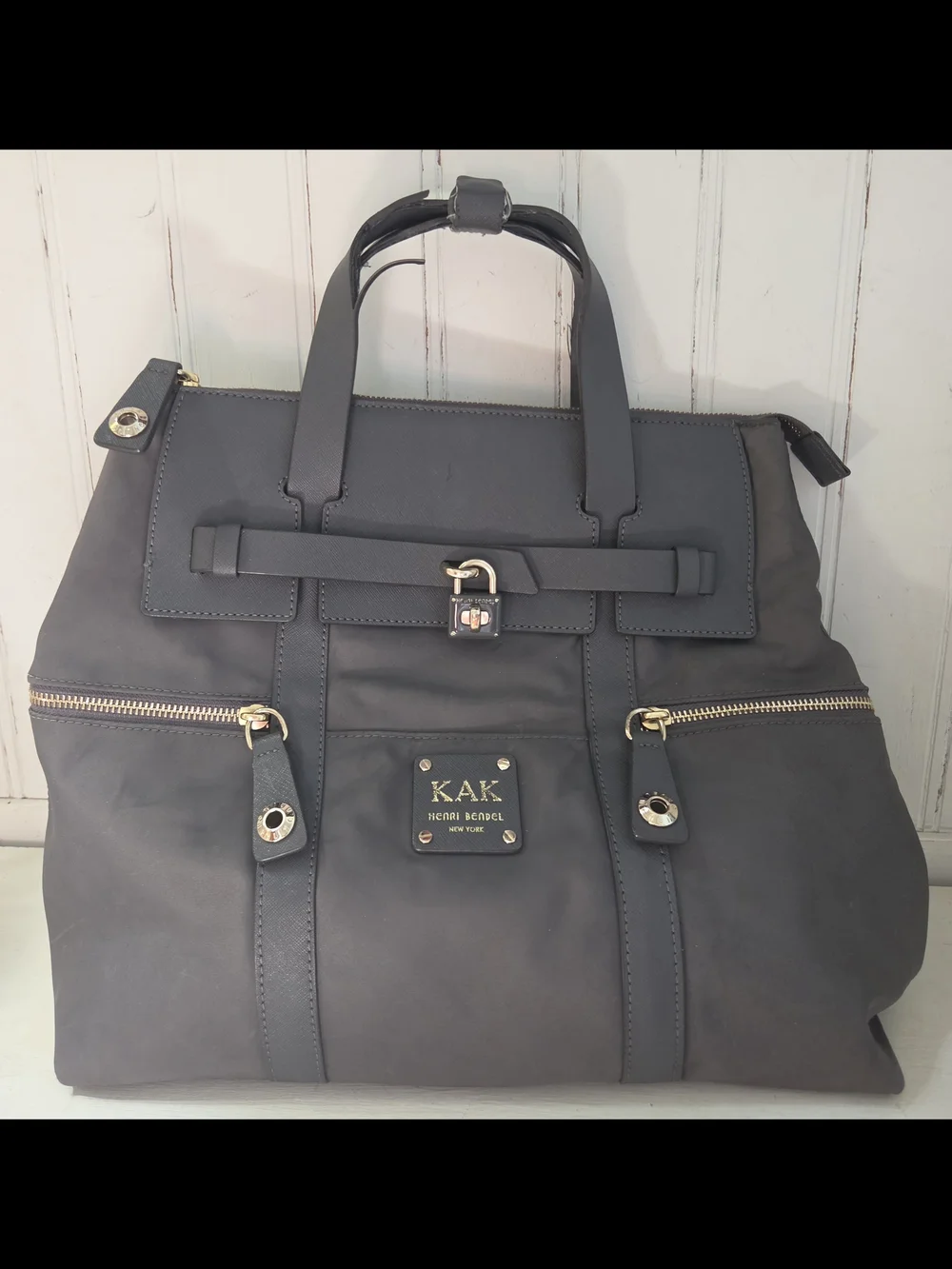 Henri Bendel Grey Convertible Backpack Clutch Crossbody Bag Tote Purse